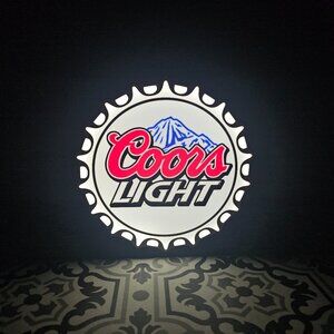 Coors Light Bottle Cap - LED Lightbox Sign with detachable stand